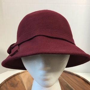 New Merona 100% wool hat 🎩 bowler maroon burgundy